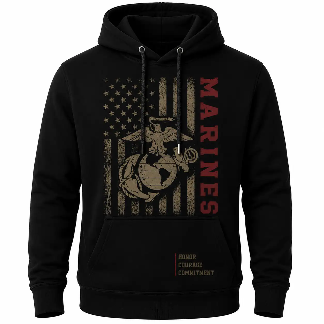 American Flag Marines Hoodie